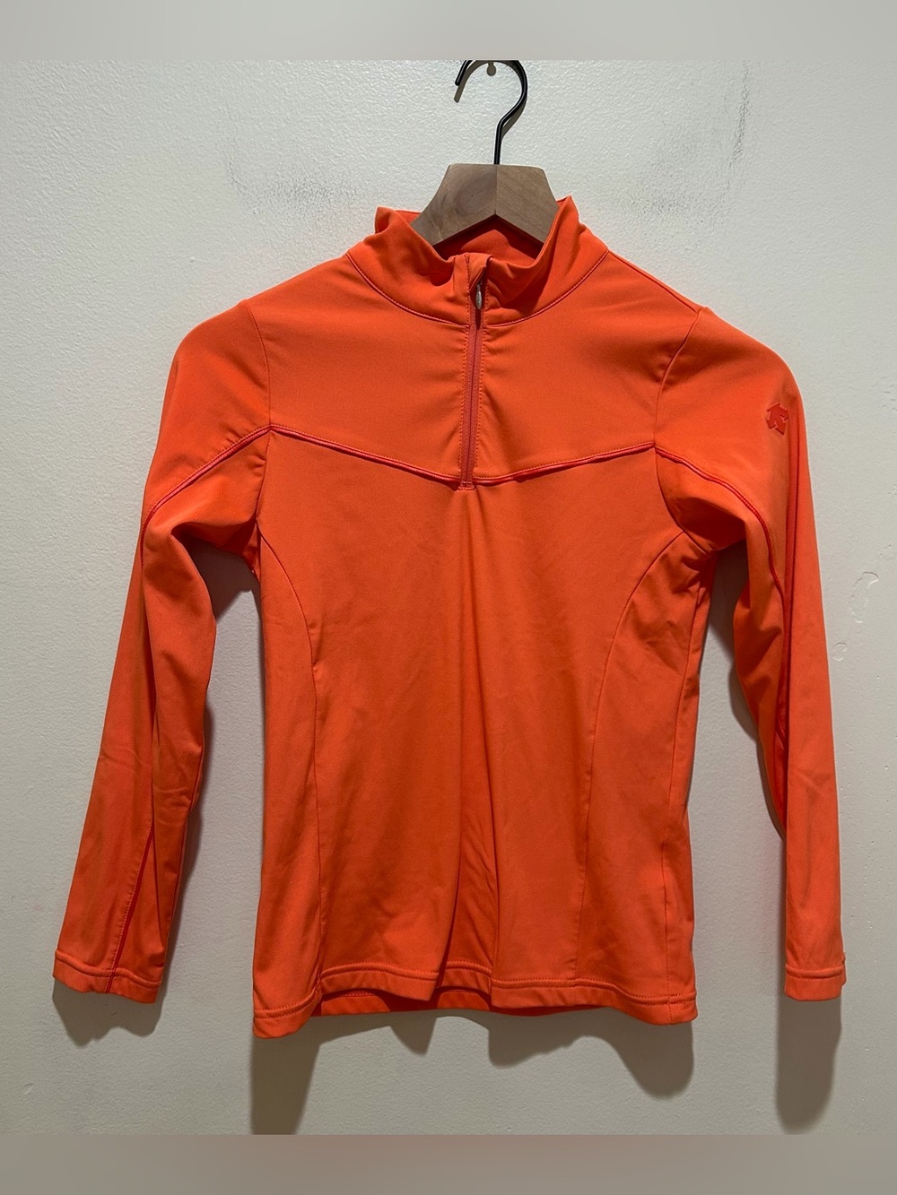 Descente Peach Orange Long Sleeve Half Zip Pullover Sweatshirt - Girl’s Size 10